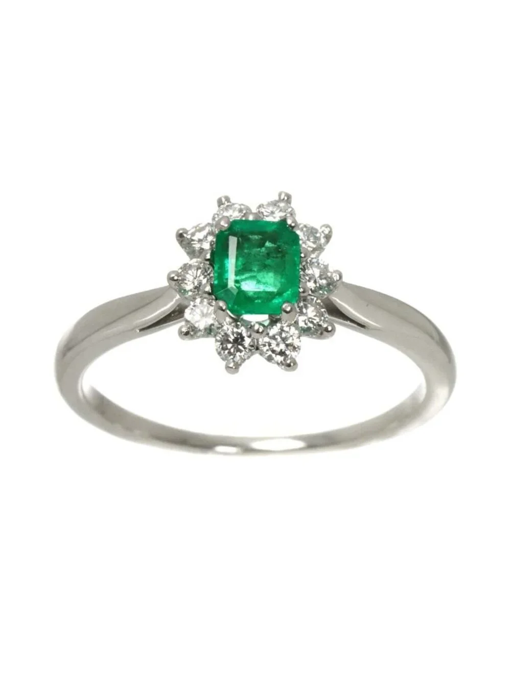 Tiffany & Co Ring Emerald Diamond Pt Platinum